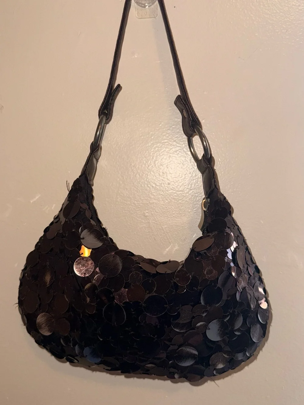 Limited Too Sequin Shoulder Bag - Dark Brown